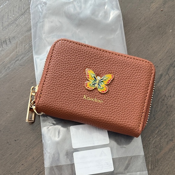 Knockno Butterfly Brown Accordion Wallet - Picture 3 of 7